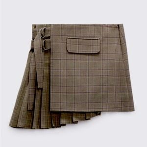 ZARA Highwaist Plaid Mini Skirt